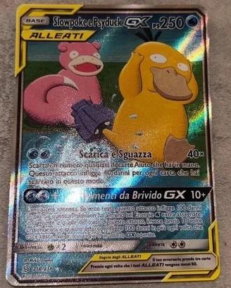 Carta Pokémon Slowpoke e Psyduck GX Alleati