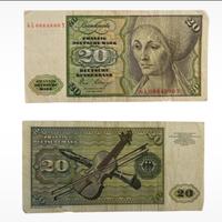 Banconota rara 20 Deutsch  Mark 1980 GL0664800Y