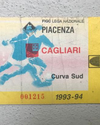 Biglietto Vintage Piacenza Cagliari 3-10-1993