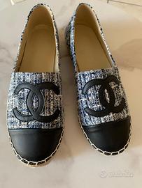 Espadrillas in tweed blu Chanel