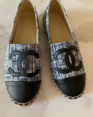 Espadrillas in tweed blu Chanel