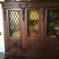 Libreria antica 3 ante in legno massello