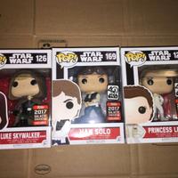 3 Funko Pop Star Wars Luke Leia Han Solo