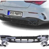 DIFFUSORE MERCEDES CLA C118 19- LOOK AMG NERO LUCI