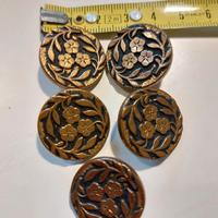 Set bottoni vintage disegno floreale