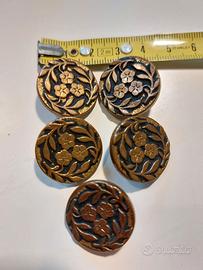 Set bottoni vintage disegno floreale