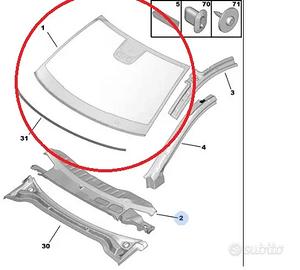 VETRO PARABREZZA PEUGEOT RCZ 1609989480 8116VN