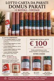 LOTTO CARTA DA PARATI VINTAGE – 12 ROTOLI – €100