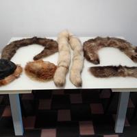 colli, cappelli e stola di pelliccia 