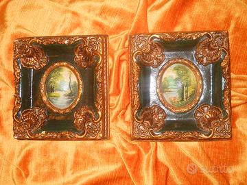 Coppia piccoli dipinti barocco