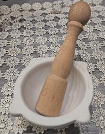 Mortaio marmo di Carrara con pestello 