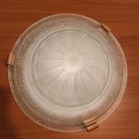 Plafoniera in vetro e legno