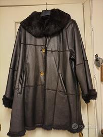 Cappotto Vintage in pelle e pelliccia 