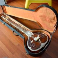 sitar indiano con custodia