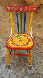 Sedia in legno siciliana 