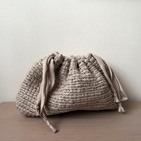 Bottega bag all’uncinetto in ecopelle beige