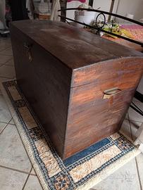Baule in legno vintage d'arredo 