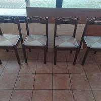 n 6 sedie il legno e seduta paglia intrlecciata