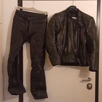 Completo pelle giacca pantaloni triumph