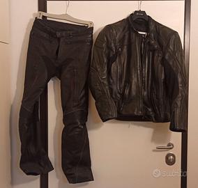 Completo pelle giacca pantaloni triumph