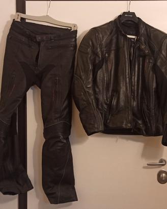 Completo pelle giacca pantaloni triumph