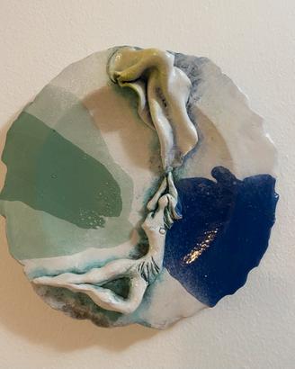 Piatto artistico firma ceramica Albisola La Danza