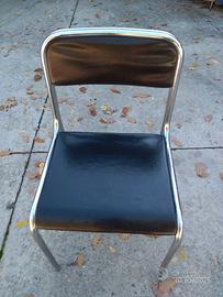 Set di 6 Sedie acciaio pelle e 2 legno pelle casa