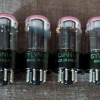 4 TUBE 6SN7 SYLVANIA USA BLACK PLATE NOS NUOVE