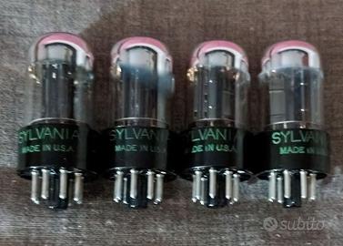 4 TUBE 6SN7 SYLVANIA USA BLACK PLATE NOS NUOVE