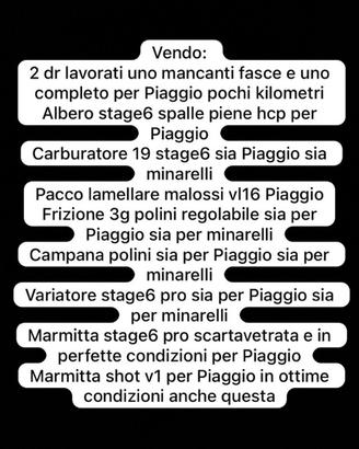Ricambi per piaggio/minarelli