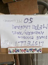 Listelli decoro con fiorellino rosa e azzurro