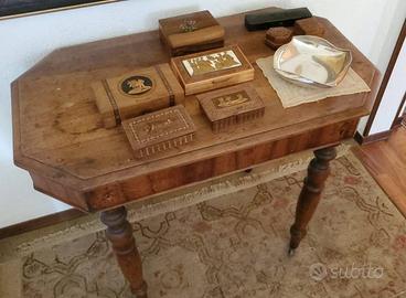 Tavolino rettangolare in legno '800