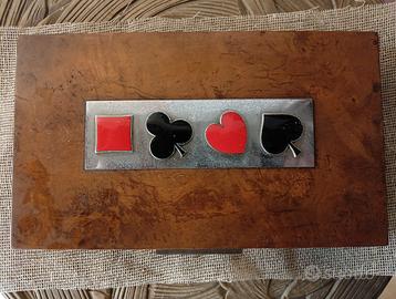 Scatola porta carte da gioco/fiches vintage