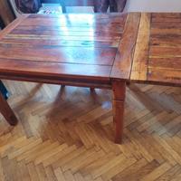 Tavolo legno di acacia indiano massiccio + sedie