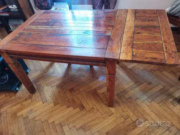 Tavolo legno di acacia indiano massiccio + sedie