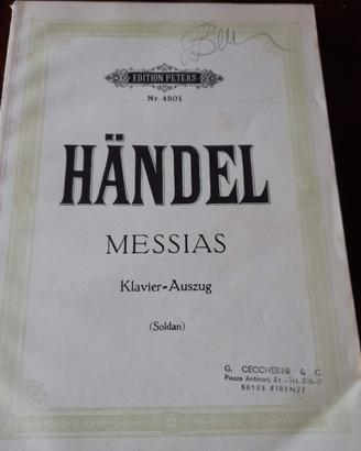 Messia, Handel. Spartito canto pianoforte.