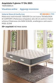 Materasso 180x200 in memory