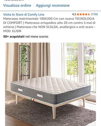 Materasso 180x200 in memory