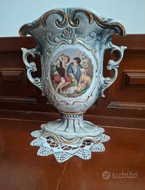 Vaso R Capodimonte vintage a doppia faccia