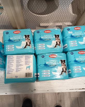 Lotto 7 confezioni di pannolini a fascia  cane M-L