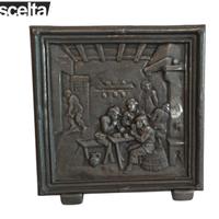 Lastra frontone ghisa per Camino e stufe 38x38x1cm
