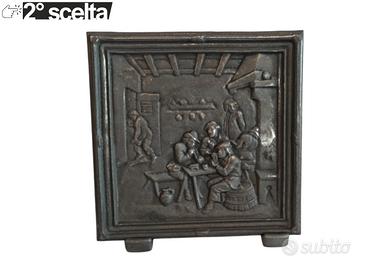 Lastra frontone ghisa per Camino e stufe 38x38x1cm