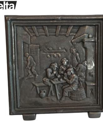 Lastra frontone ghisa per Camino e stufe 38x38x1cm