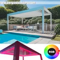 Pergola bioclimatica 3x6 bianca motorizzata gazebo