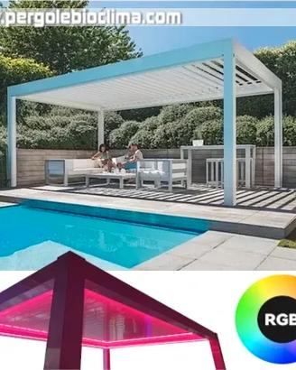 Pergola bioclimatica 3x6 bianca motorizzata gazebo