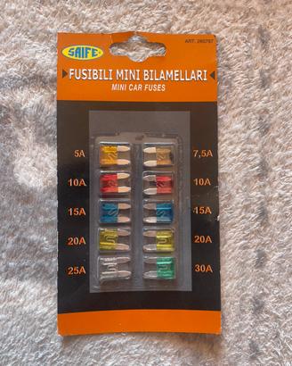 Kit fusibili mini bilamellari assortiti auto 10 pz