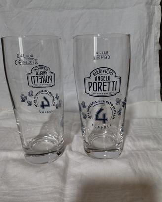 Bicchieri in vetro BIRRA PORETTI 