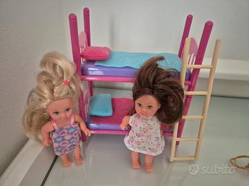 Set bambole simba con letto a castello
