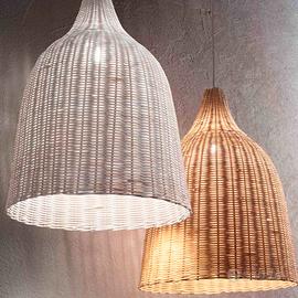 lampadario in vimini a sospensione 36x51 cm