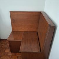 Cassapanca angolare in legno massello